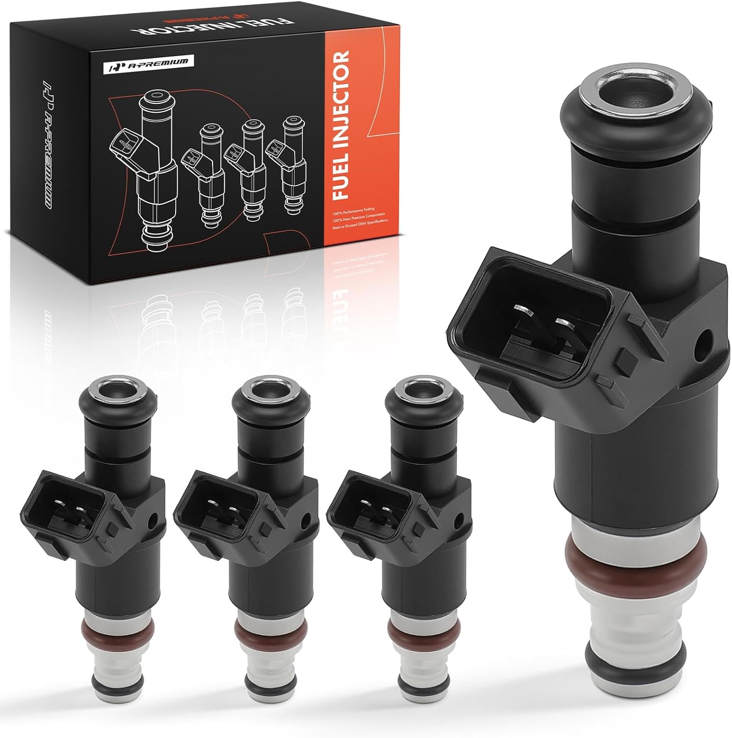 A-Premium Fuel Injectors Set of 4 Compatible with Honda Civic 2006-2011 & Acura TSX 2004-2008, RSX 2005-2006, 2.0L 2.4L, Replace# 16450RBB003