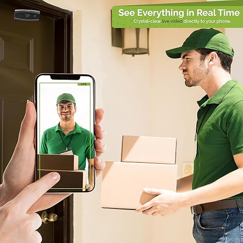 Miniatura 3 de Remo+ DoorCam 3 - Cámara de seguridad inalámbrica sobre la puerta, almacenamiento de video rodante de 3 días sin suscripción, video de 1080p, visión