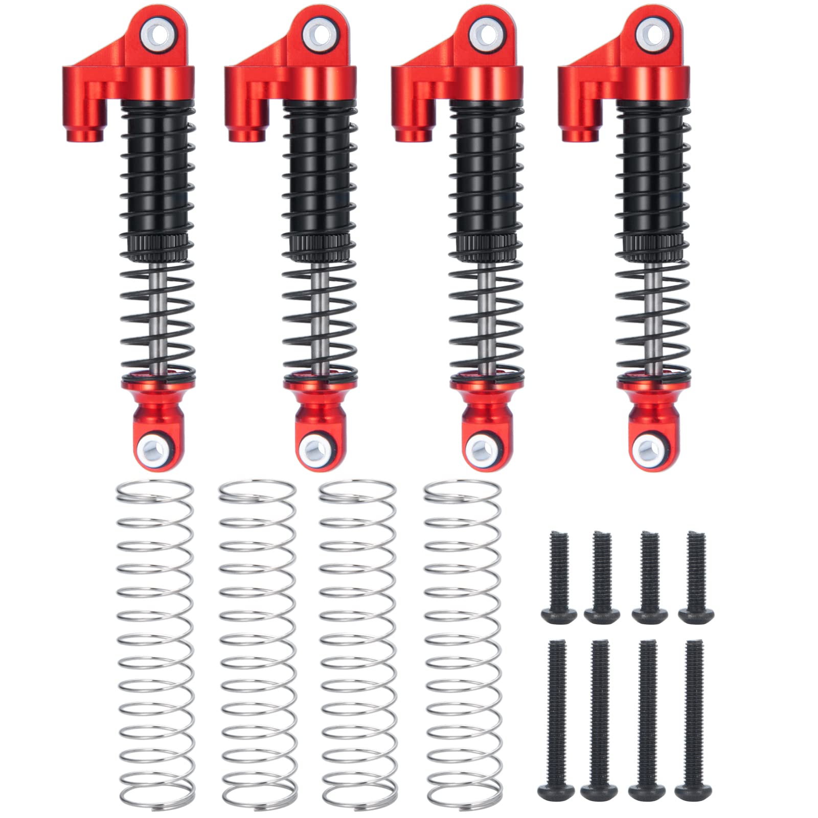 MOHERO 56mm RC Shock Absorbers For TRX4M 1/18 Crawler | Adjustable Aluminum Alloy Dampers | Red Upgrade Parts
