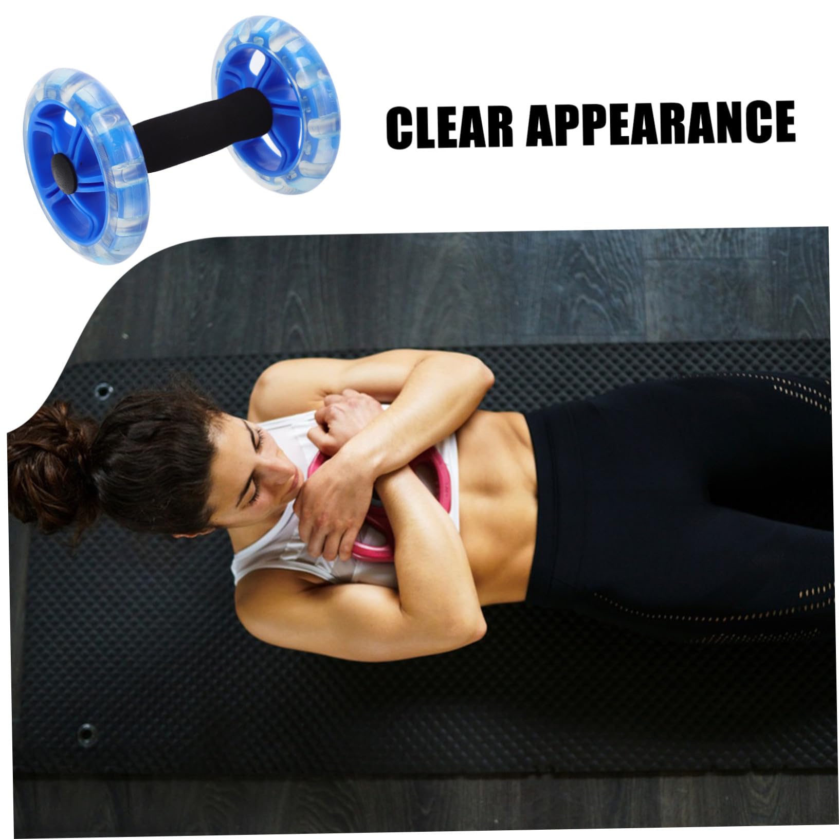 ABOOFAN Ruota Addominali Fitness Doppia Ruota e Manici Antiscivolo in Pp e Pvc, Leggera e Confortevole per Allenamento Addominale a Casa o Palestra