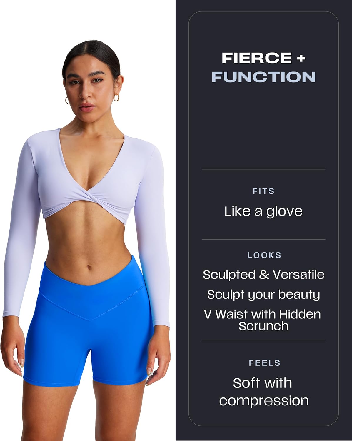 Aoxjox Vanity Workout Biker Shorts for Women V Waist Tummy Control High Waisted Hidden Scrunch Running Yoga Short 4.5" - Image 3