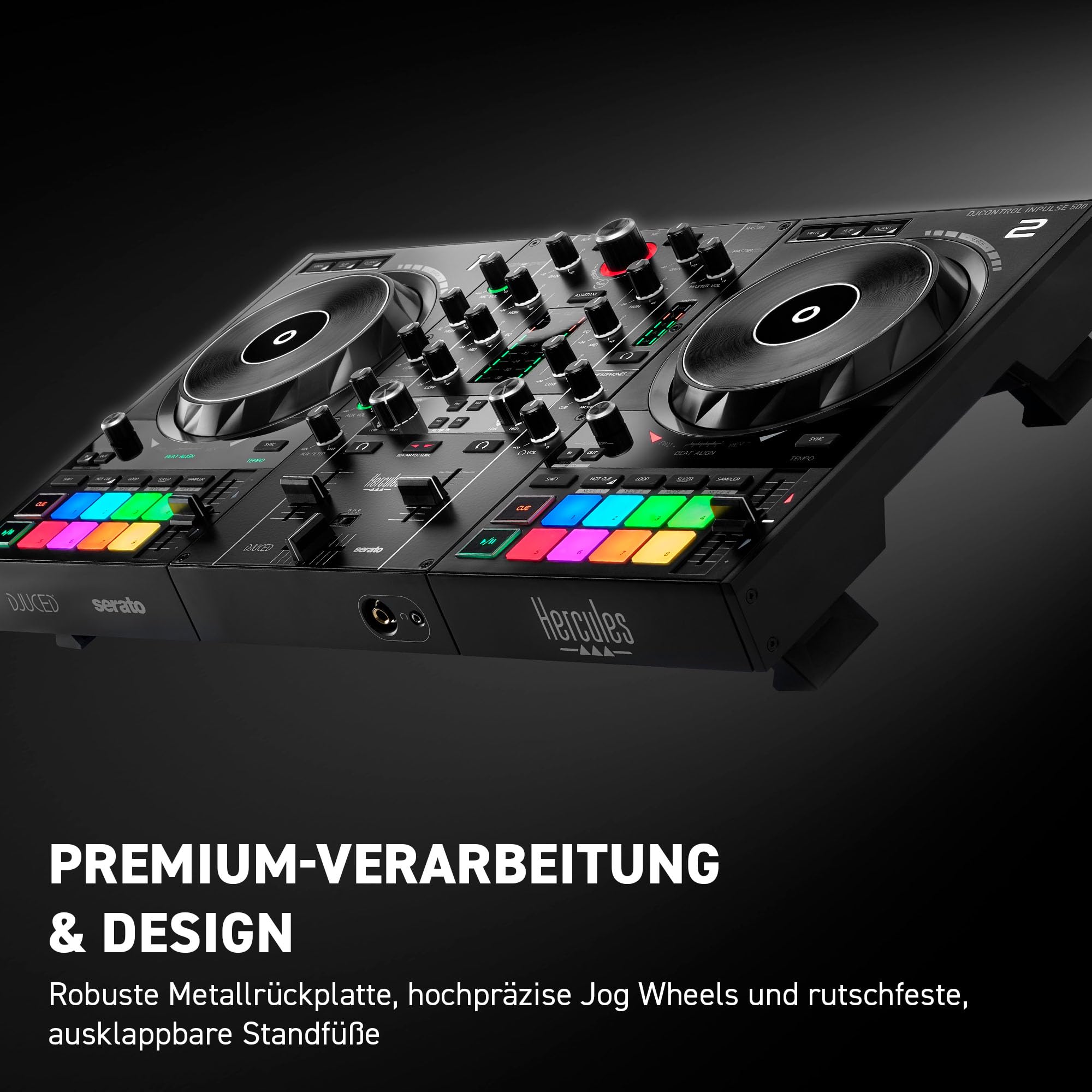 Hercules DJControl Inpulse 500 - 2-Deck DJ-USB-Controller für Serato DJ Lite und DJUCED
