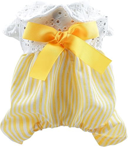 Ropa para perros de verano, con lazo, camisas elegantes para mascotas para perros pequeños, cachorros, lindos overoles clásicos para perros