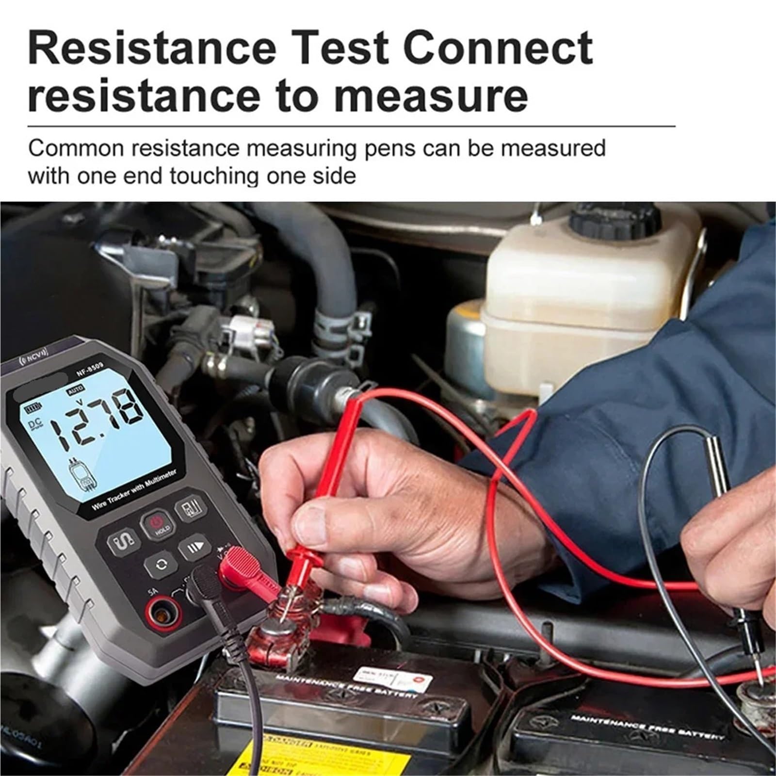 Tester for cavi di rete 2 in 1, multimetro digitale, rilevatore lunghezza, tester PoE Cat5 Cat6, test continuità Prove di trasmissione