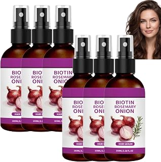 Hair Serum with Rosemary Oil for Hair Growth, Enriched with Biotin and Onion Extract. Quick Absorbent Scalp Serum for Thin Hair. Spray (6pcs)