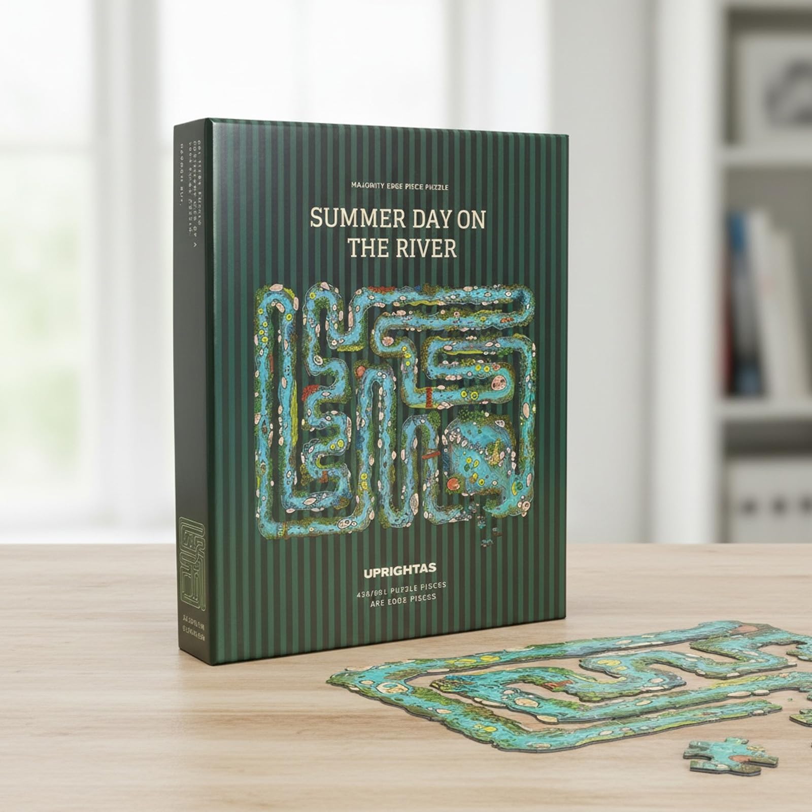 Challenge de Puzzle à Bordure Entière - Été au Bord de la Rivière, Coffret de 501 Pièces, Œuvre d'art Thématique Rivière, Puzzle de Haute Difficulté, Jeu Idéal pour Un Moment en Famille