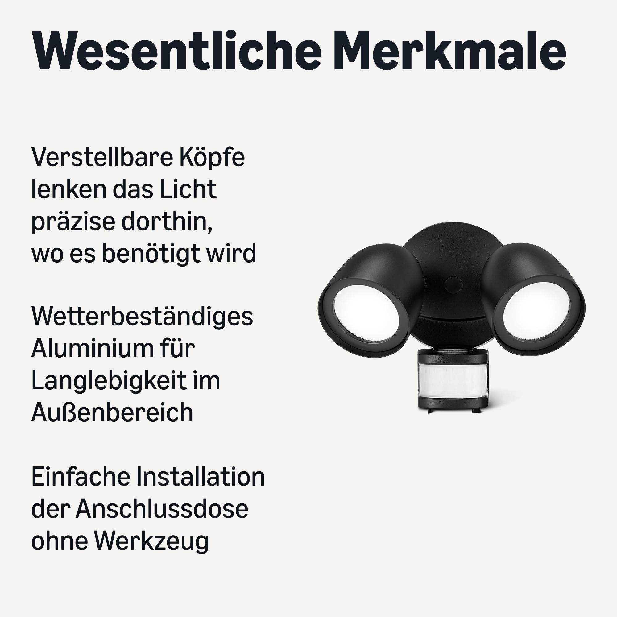 Amazon Basics Außenleuchte mit Bewegungssensor, schwarz, 1er-Pack [Energieeffizienzklasse D]