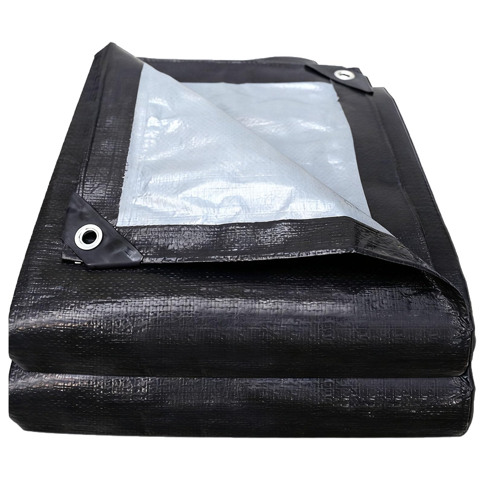 Lona impermeable exterior 1x3.5m negra 169g/m² con ojales metálicos para protección