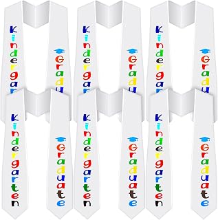 6 Pcs Kids Graduation Stole Kindergarten Printed Graduation Stole Unisex Kindergarten Graduate Printed Sash Satin