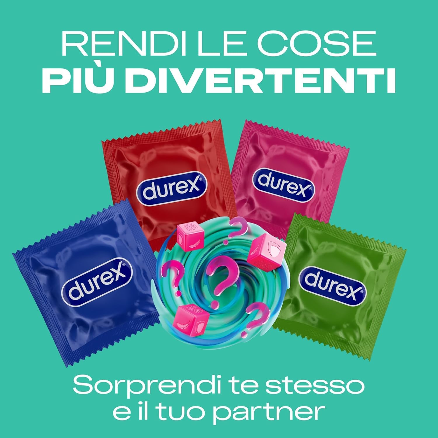 Durex Surprise Mix Preservativi Assortiti, Con Rilievi e Nervature e Sottili, 40 Profilattici