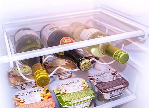 Miniatura 8 de Sorbus® Estante de vino para nevera: estante para botellas de refrigerador con capacidad para 3 botellas de tu vino o bebida favorita, soporte
