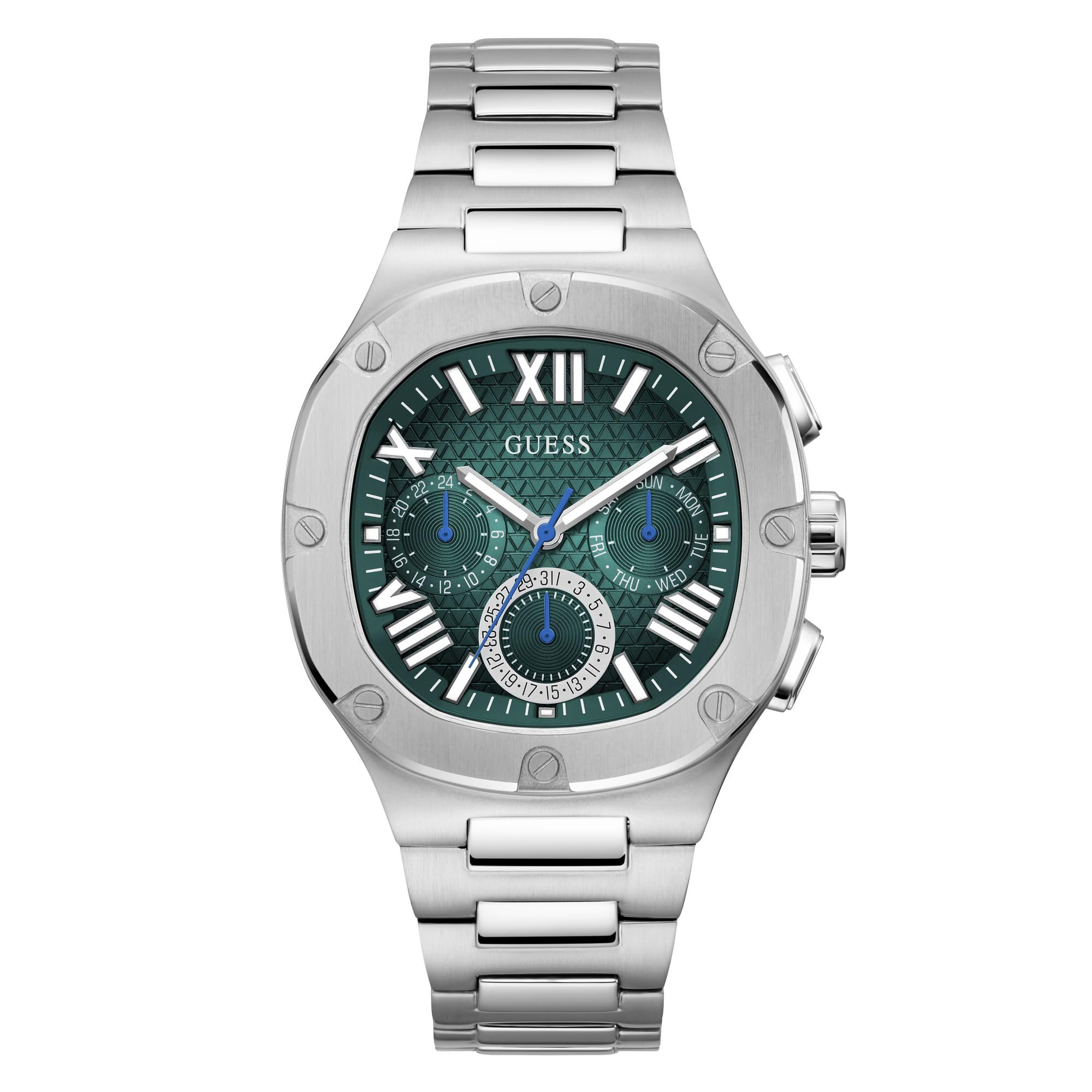 GUESS Stainless Steel Analog Green Dial Mens Watch-Gw0572G6, Band Color:Silver (B0D9QCYH6R) Amazon Price History, Amazon Price Tracker