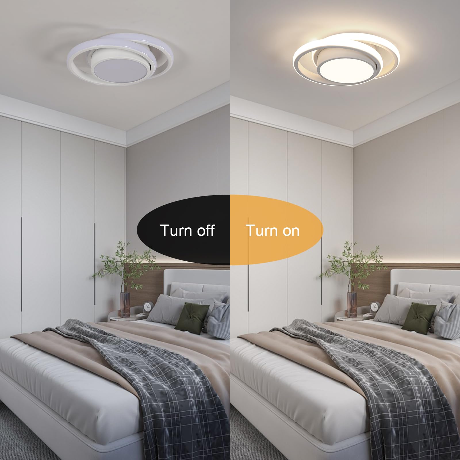 Comely Pack de 2 Plafones LED 32 W – 2350 lm c/u – Luz Natural 4500 K – Blanco Redondo Moderno Ø 27 cm – Ideal para Salón, Cocina, Pasillo y Baño