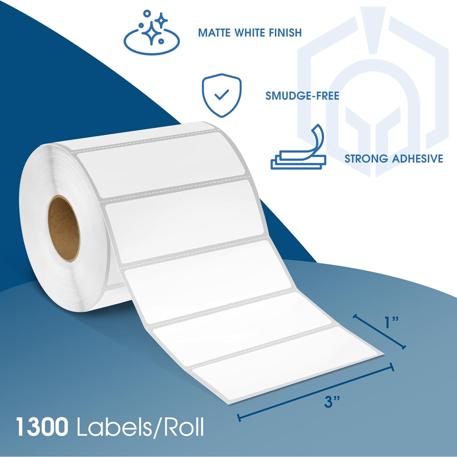 Spartan Industrial - 3" X 1" Direct Thermal Labels (10 Rolls, 1300/Roll) Perforated Barcode Address Labels - Compatible with Rollo and Zebra Desktop Printers - Image 2