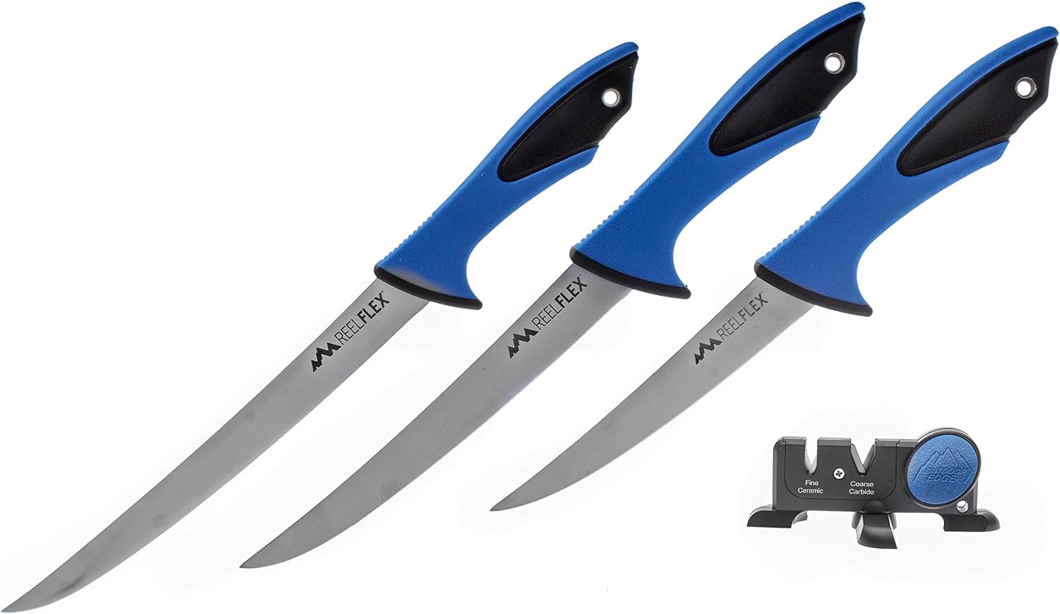 Outdoor Edge ReelFlex-Pak, 5-Piece Professional Grade Fishing Fillet Knife Combo Set with Three Knives, Sharpener and a Hard Side Carry Case : Sports & Outdoors