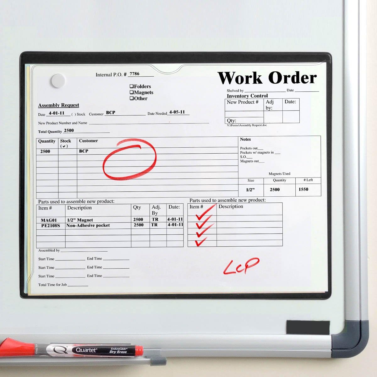 StoreSMART - Magnetic Closure Pocket - Magnetic-Back - 5-Pack - Black - 8.5" x 11" (MCP8511MBPQBK-5)