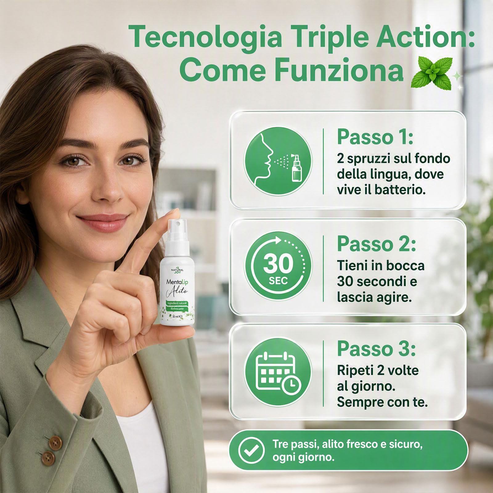 Mentalip Spray Alito, Mentalip Spray Orale Alito Fresco, 30ml | Alito Fresco, Sollievo Efficacemente L'Alito Cattivo E Il Cattivo Odore Della Bocca