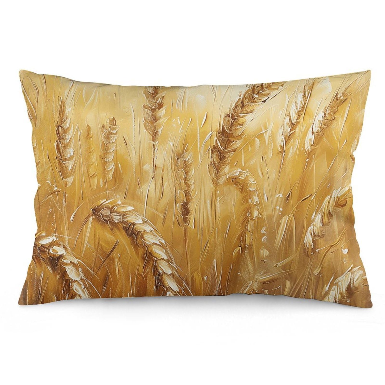 NTVOWPZO 2 Pack Decoration Throw Pillow Covers 12 "x20 Pillowcases Covers Golden Wheat Field Image Pillowcases Modern Farmhouse Home Decor Sofa Cushions Covers for Couch Bed Living Room