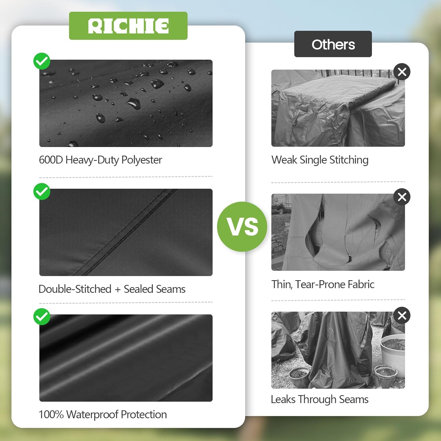 Patio Loveseat Cover - Waterproof Outdoor 2-Seater Sofa Cover with Air Vent, UV Resistant Patio Furniture Covers for 52"W x30"D x31"H Loveseats (Black) - Image 4