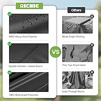 Vista 4 de Funda de sofá biplaza para patio, funda impermeable para sofá de 3 plazas para exteriores, con ventilación de aire, resistente a los rayos UV