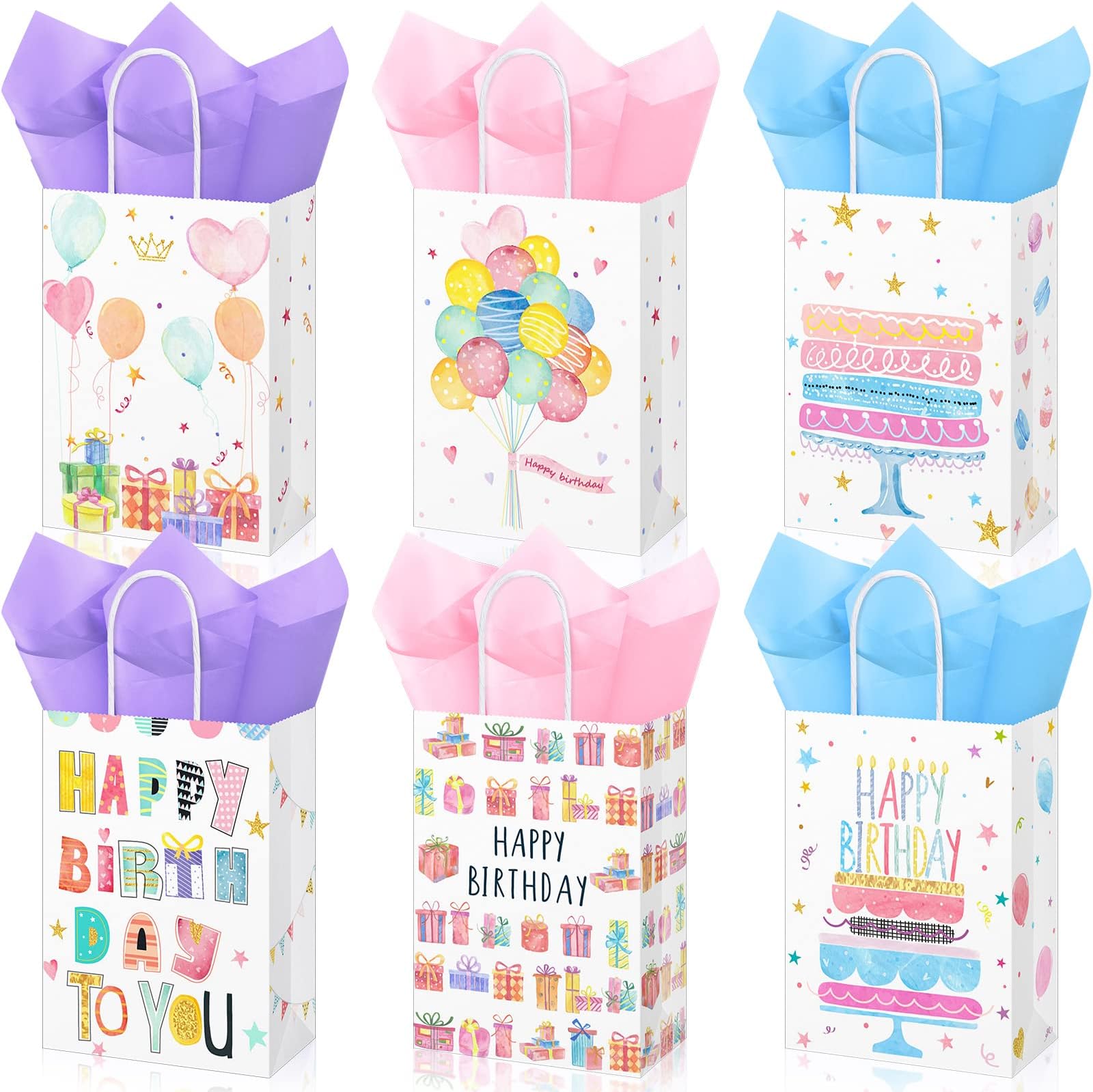 Neatnsharp 2 Pack 17" Extra Large Birthday Gift Bag with