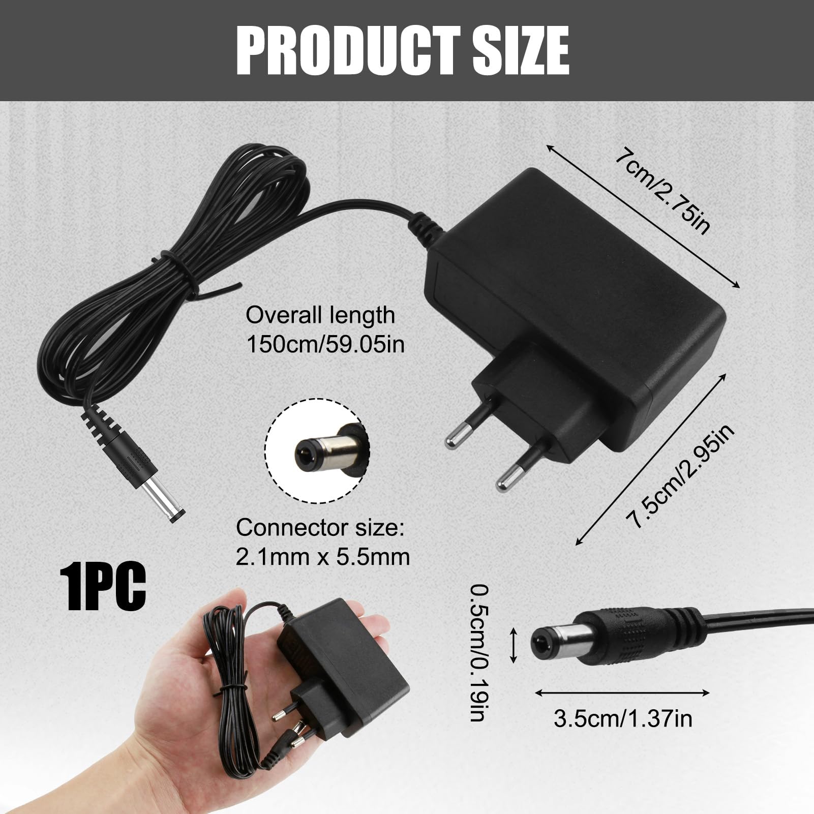 Câbles D'extension DC 2.1x5.5mm - Lot De 2 Rallonges 9 Mètres - Pour Alimentation Caméras CCTV, DVR - 12V Plat