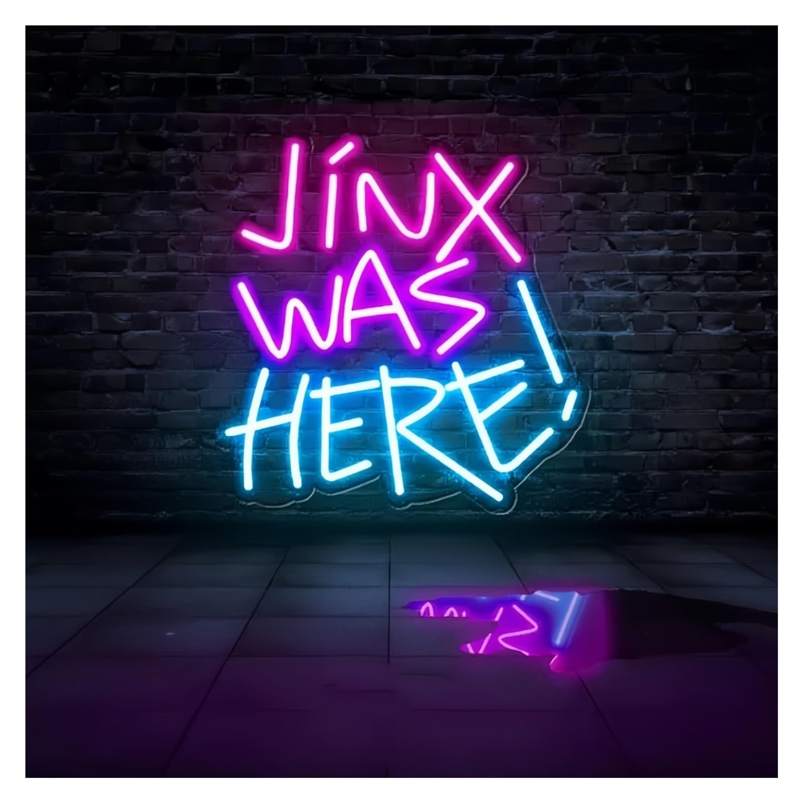 Xenite A Hanging Rt Neon Signs Jinx Was Here Neon Signs, Usb Powered Djustable Brightness Letter Light Suitable For Party Home Decor 40Cmx40cm(A)