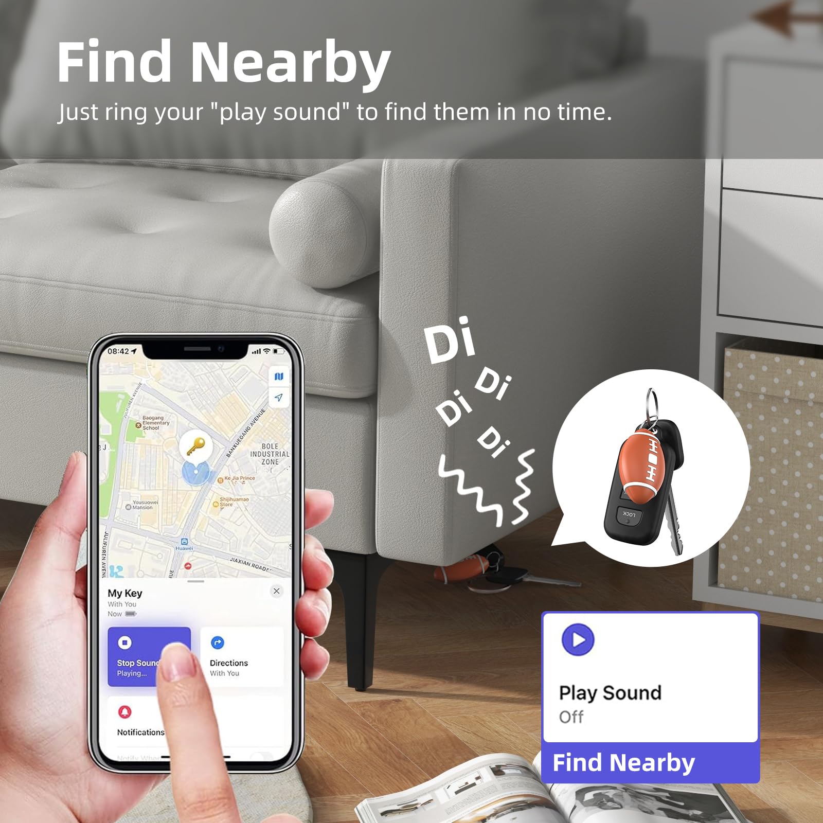 SHULIANCABLE Air Tracker Tag, Bluetooth Localizzatore Funziona con Apple Dov'è App (Solo iOS), Localizzatore Chiavi, Trova Oggetti per Chiavi, Bagagli, Valigie e Altro, Impermeabile IP67 (3 Pezzi)