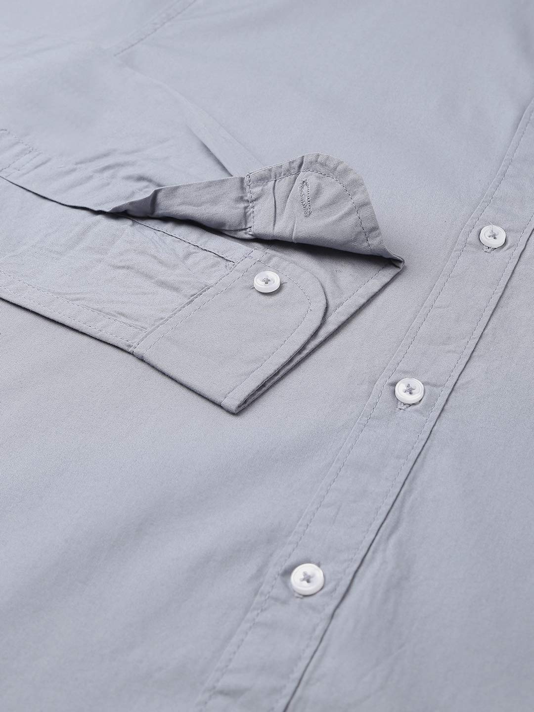 Dennis Lingo Men's Solid Sea Blue Slim Fit Cotton Casual Shirt (C301_D-Blue_S) 1