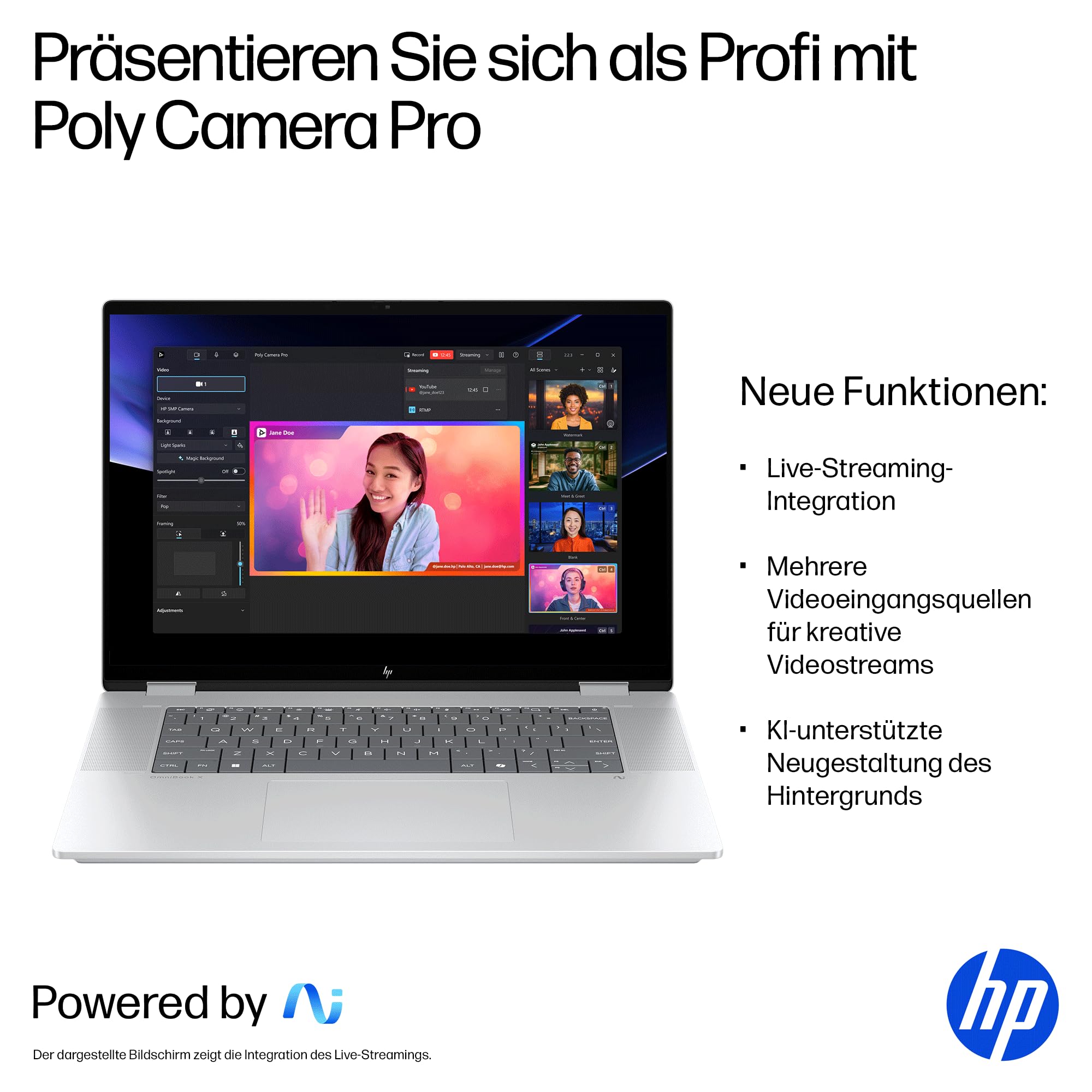 HP OmniBook X Flip 2-in-1 Laptop 16" 2K Touchscreen Intel Core Ultra 5 16GB RAM 1TB Win11 Silber