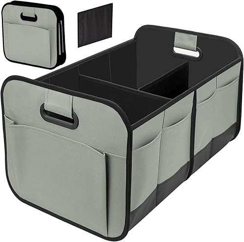 Organizador de maletero de automóvil, organizador de almacenamiento de automóvil con gran capacidad de 70 L, impermeable, plegable y 10 bolsillos,