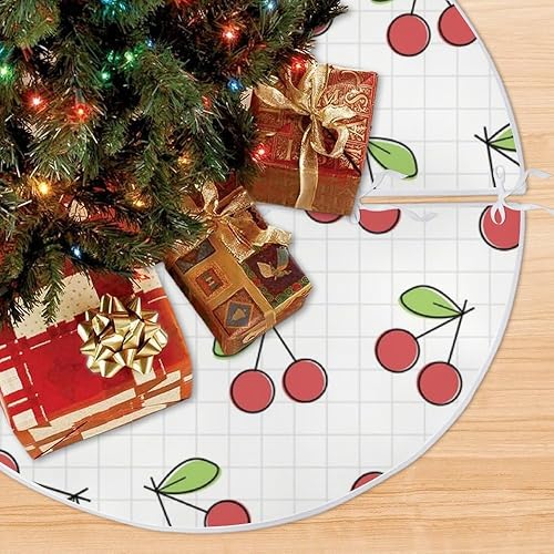 Miniatura 5 de Red Cherries Cute Cartoon Tree Skirts 36 Inches Holiday Decorations Navidad Decoración Casa Ofertas Elfos De Navidad Nativity Christmas Tree