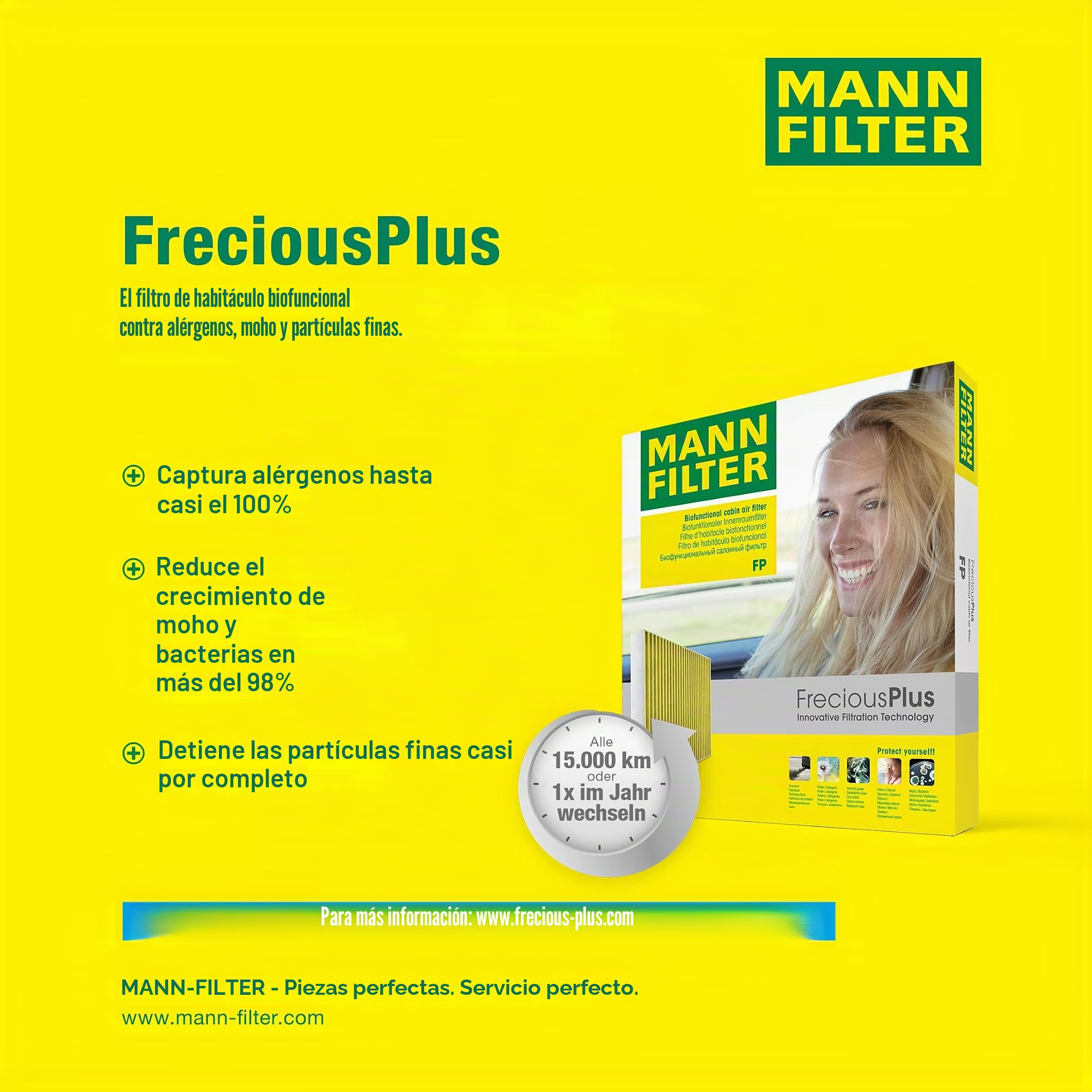 MANN-FILTER, FP 26 007/1 Filtro de aire de cabina, Biofuncional premium