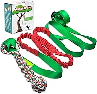 Vista 1 de LOOBANI Juguete Elástico de Tira y Afloja para Exteriores, Juguete para Perros que se Cuelga del Árbol para Perros Pequeños a Grandes, Cuerda