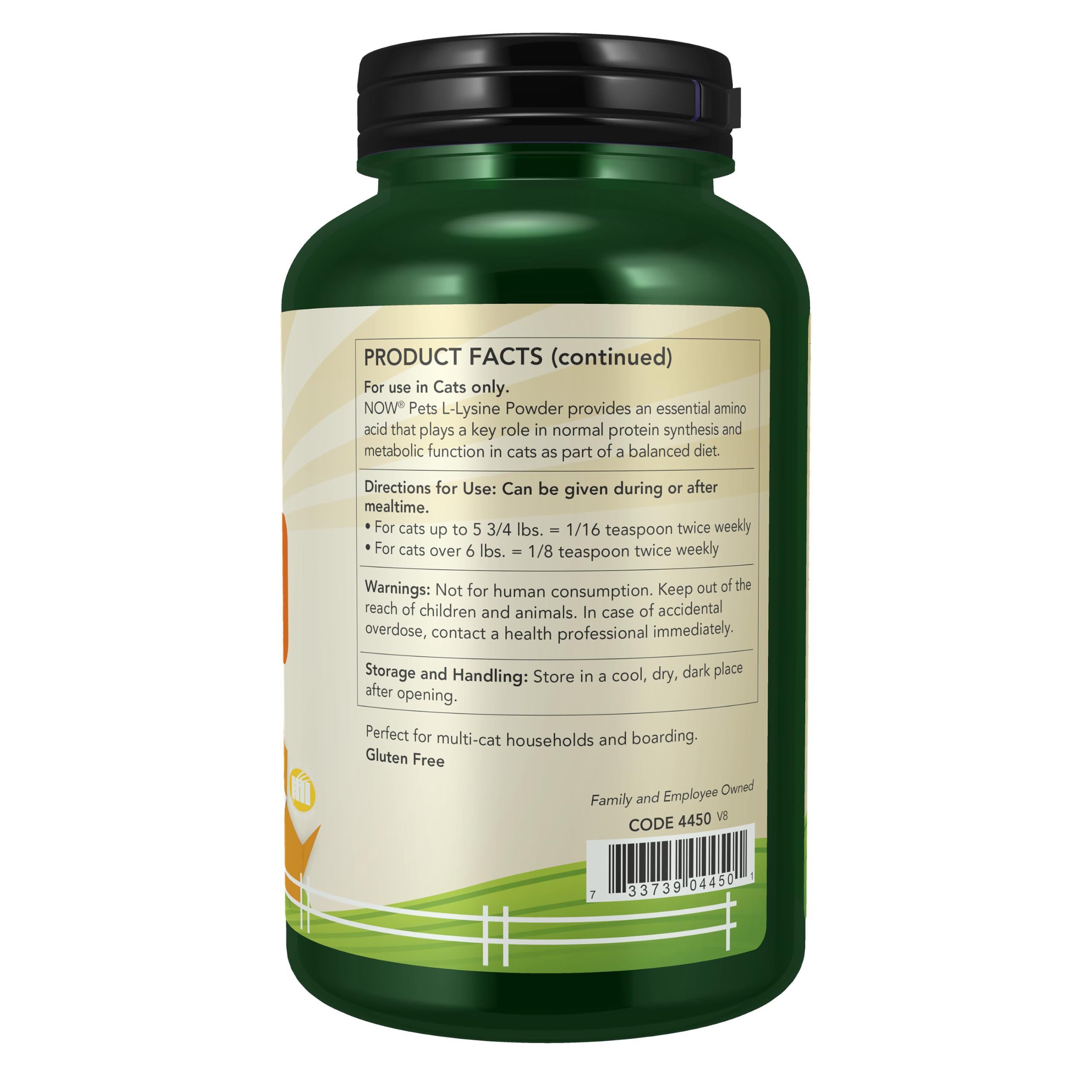 NOW Pet Health, L-Lysine Supplement, Powder, For Cats, 8-Ounce — Amazon image 2
