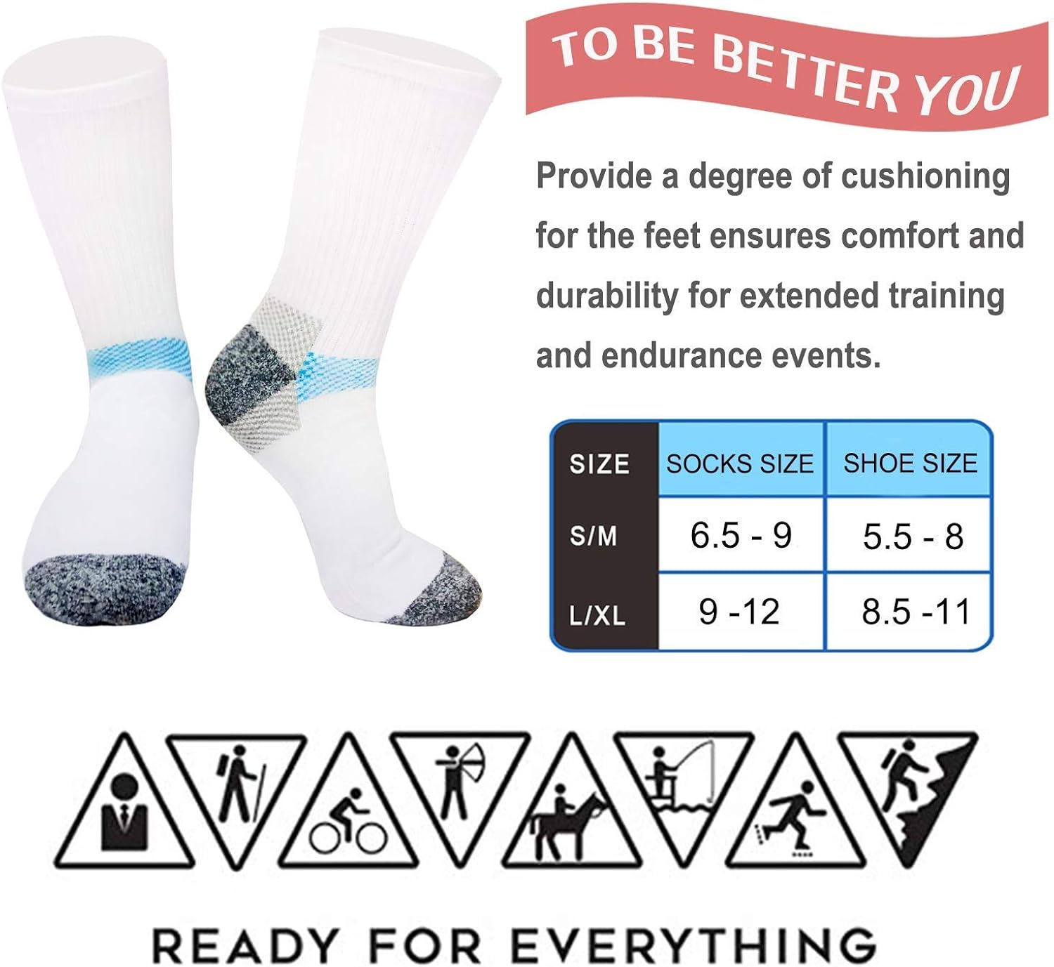 Iseasoo Compression Socks - Compression Socks for Women & Men Circulation - Best for Medical Running Nurses