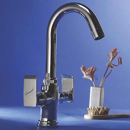 Coronet Milano Brass Centre Hole Basin Mixer Bathroom Faucet (Chrome, Silver)