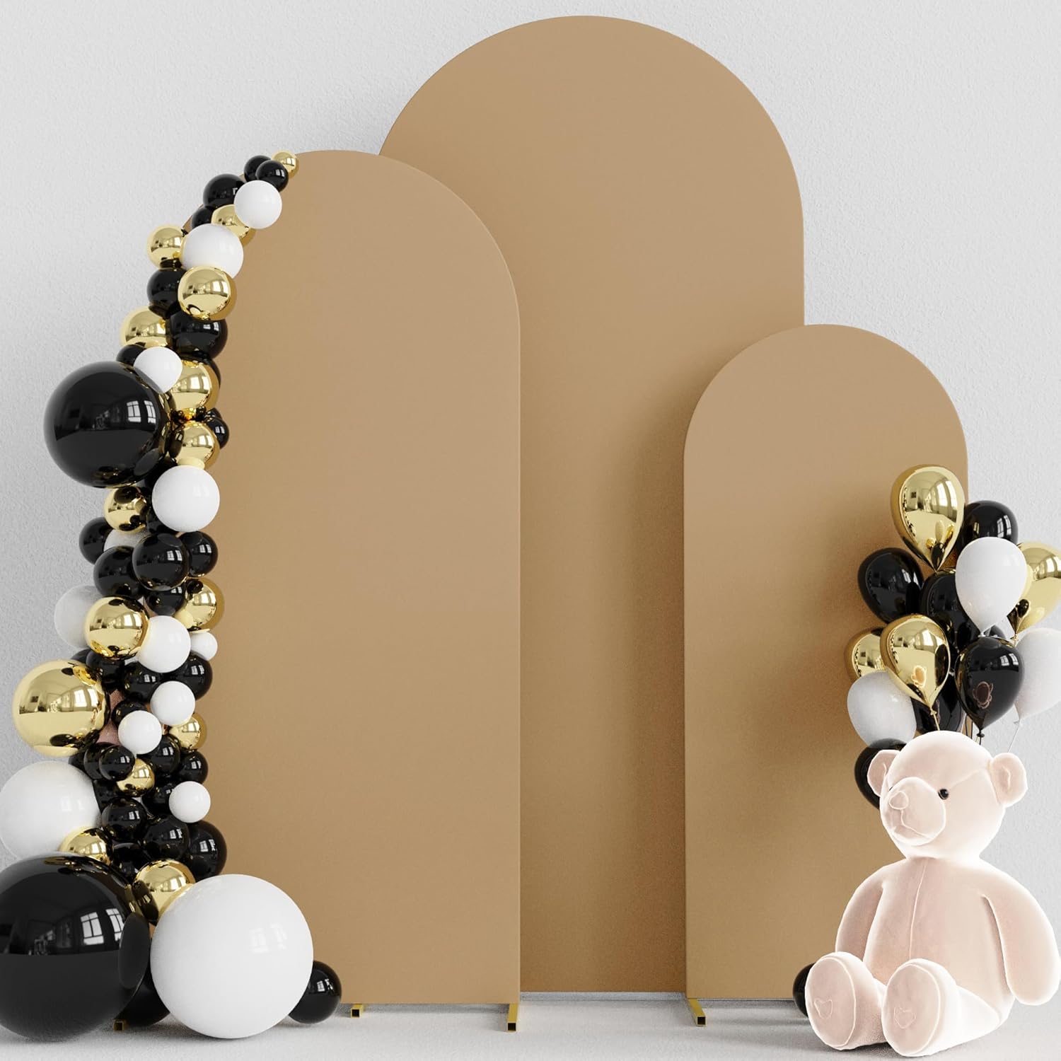 Wokceer Wedding Arch Cover Set of 3 Spandex Fitted Wedding Arch Stand Covers for