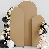 Vista 6 de Wokceer Juego de 3 fundas de arco de boda de elastano ajustadas para arco de boda para parte superior redonda, soporte de arco de Chiara