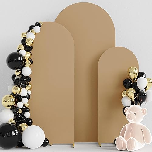 Miniatura 6 de Wokceer Juego de 3 fundas de arco de boda de elastano ajustadas para arco de boda para parte superior redonda, soporte de arco de Chiara para