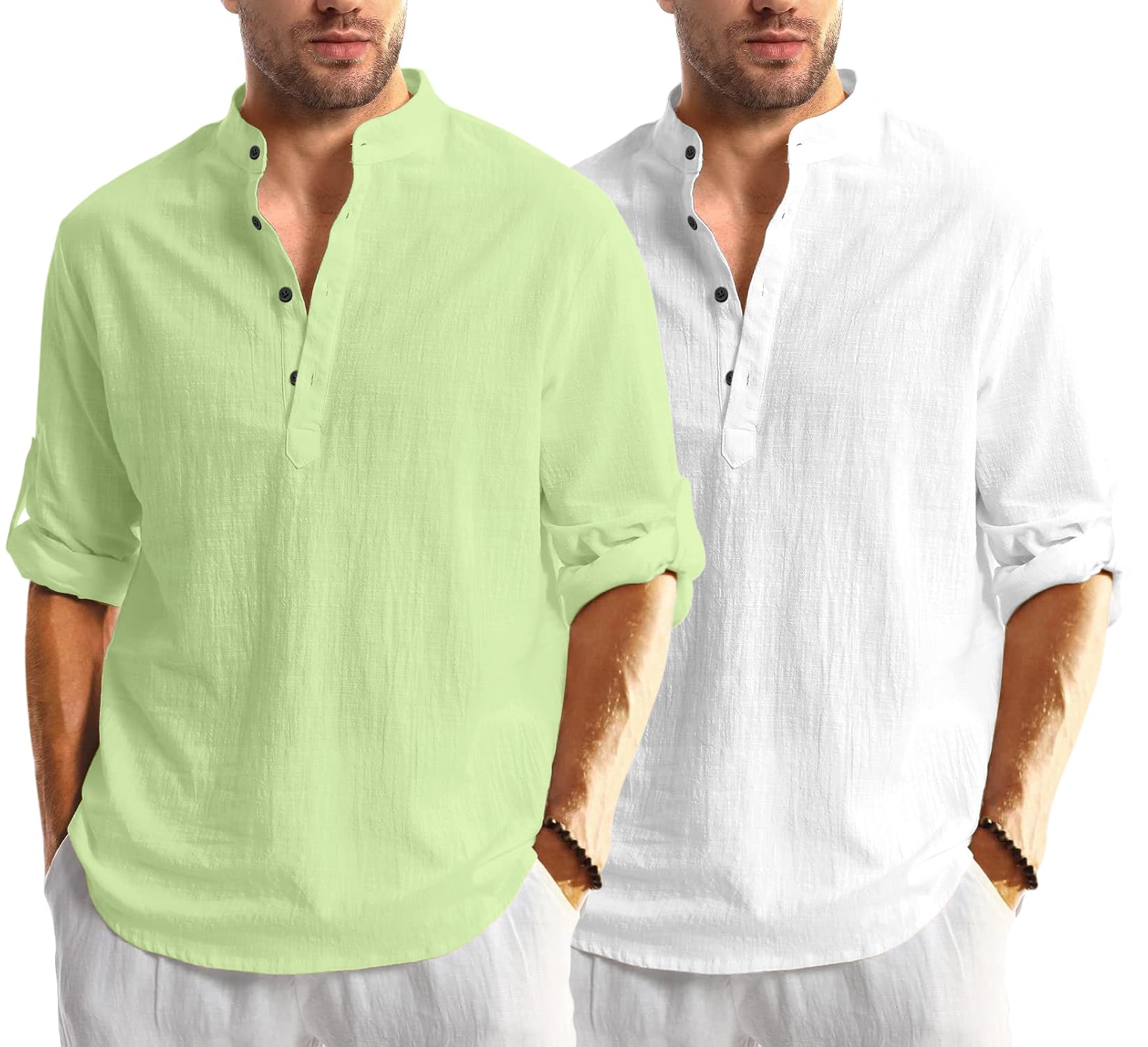 bellstone Men’s Cotton Blend Solid Regular Fit Full Sleeve Short Kurtas | Men's Trendy Short Kurta | Ethnic Stylish Casual Lightweight Summer Kurta for Daily and Occasion Use-picture-14