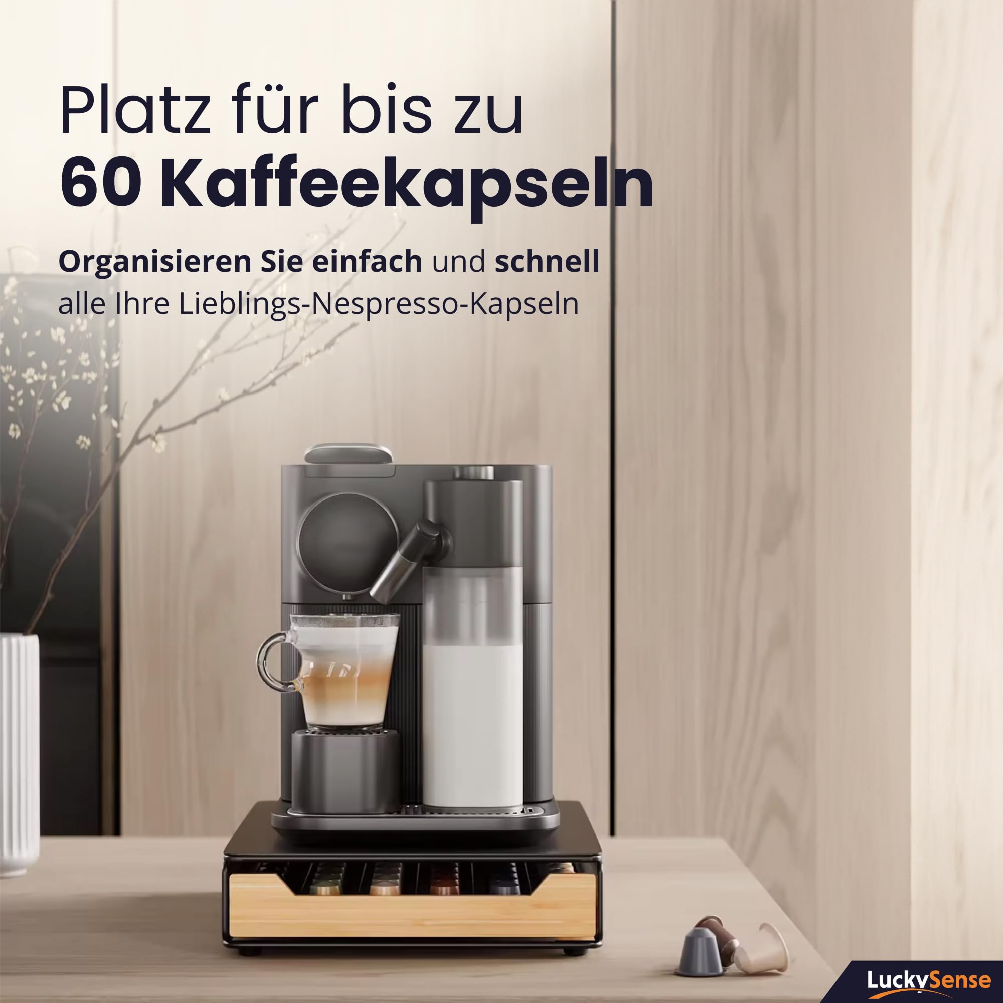 Porte-capsules Nespresso Pour 60 Capsules - Avec 2 Tiroirs - Distributeur Pour Machine à Café - Noir