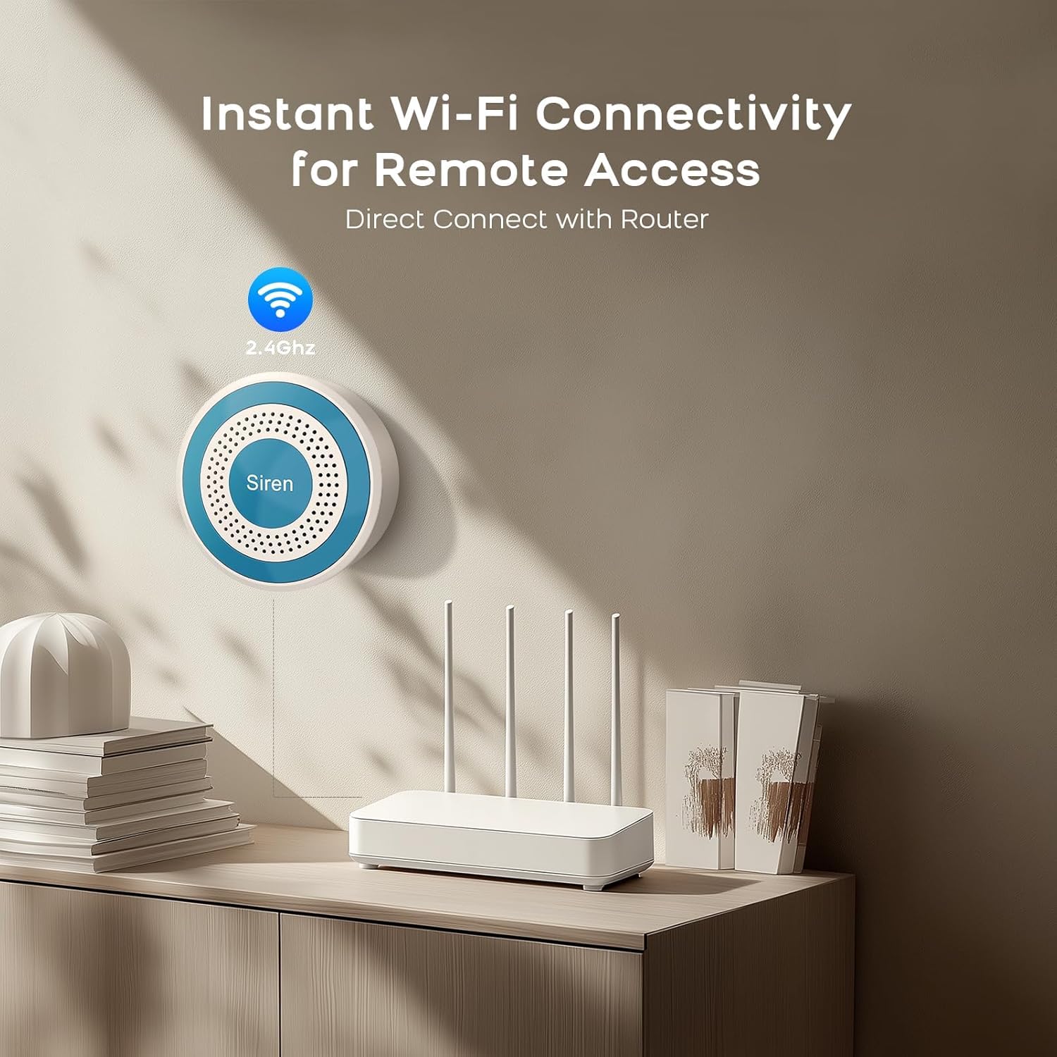 PGST Sistema de Alarma Inalámbrica para Hogar - Kit de Seguridad Inteligente con Alertas Instantáneas en App Tuya,Incluye Sirena,Sensores de Puerta/Movimiento y Mando,Compatible con Alexa (A519W-EU-I)