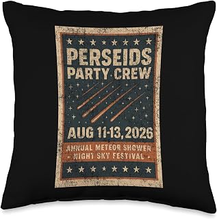 Perseids Meteor Shower Aug 11–13, 2026 Watch Party Crew Throw Pillow
