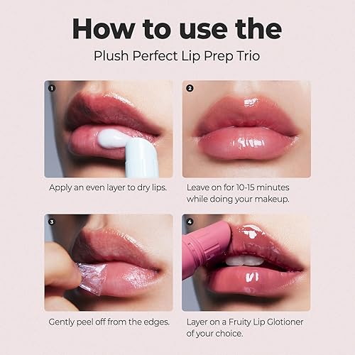 Miniatura 6 de Laka Plush Perfect Lip Prep Trio, 0.3 fl oz0.33 fl oz*3ea, regalos del día de San Valentín, cuidado de labios de colores vivos, punta de gelatina