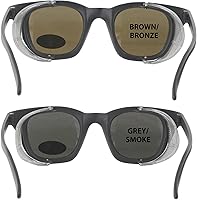 Vista 2 de TITUS G12 Gafas de seguridad estilo retro con malla de acero inoxidable plegable suave o protector lateral de color a juego