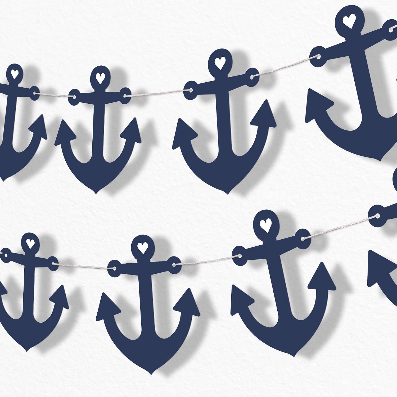 Big Dot of Happiness Let's Get Nauti Garland Banner, Beach Bridal and Nautical Bachelorette Party Decorations Banner Backdrop, 30 Feet of Cord, 15 Double-Sided Navy Anchors : Home & Kitchen