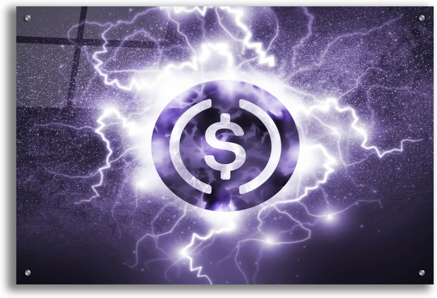 Epic Art 'Crypto Eclipse Usdc' by Epic Portfolio, Acrylic Glass Wall Art, 36"x24"