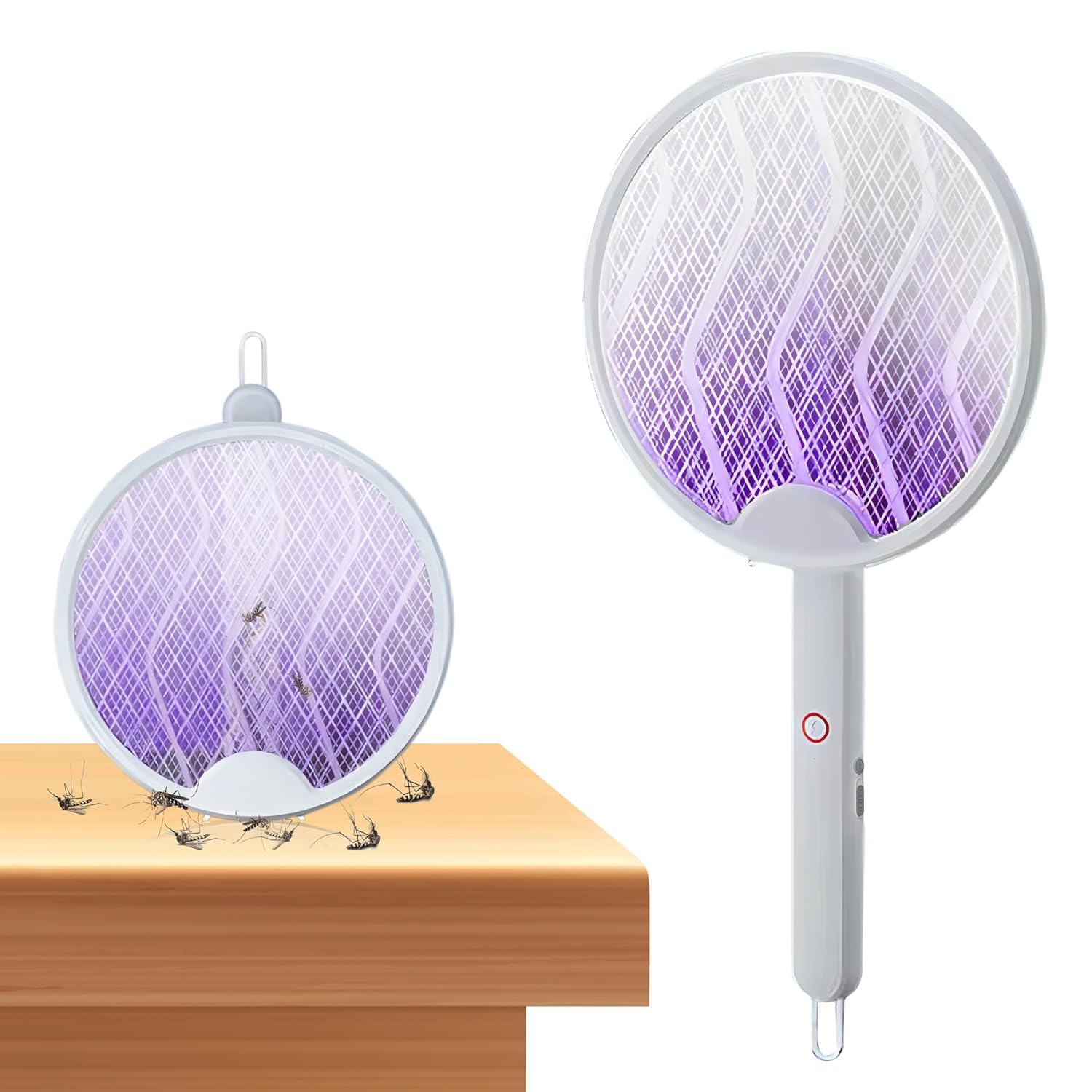 Thamada Mart || Mosquito Bat with UV Light Lamp Five Nights Mosquito | Killer Autokill 2 in 1 Mosquito Racket Heavy Quality | Fast Rechargeable Battery Insect Killer (Pack1)