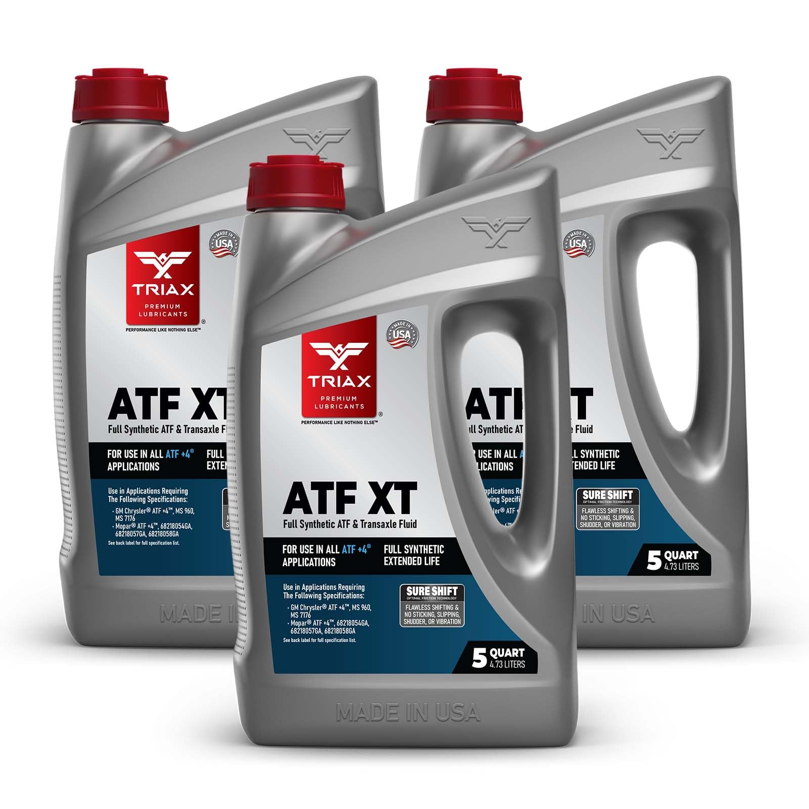 TRIAX ATF XT Full Synthetic for All ATF +4 Applications | Compatible with Chrysler, Jeep, Dodge | No Slip | 100,000 + Mile (5 Quart - 3 Pack)